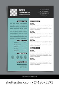 Plantilla gráfica de currículum profesional de reanudación de vectores