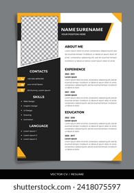 Professional Vector Resume CV Graphic template