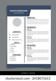 Professional Vector Resume CV Graphic template