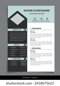 Professional Vector Resume CV Graphic template