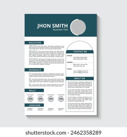 Professional vector resume template design