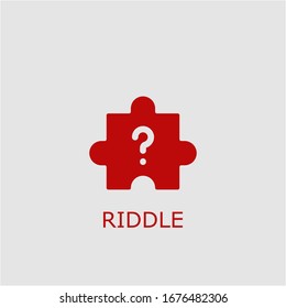 Professional vector riddle icon. Riddle symbol that can be used for any platform and purpose. High quality riddle illustration.