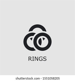 Professional vector rings icon. Rings symbol that can be used for any platform and purpose. High quality rings illustration.