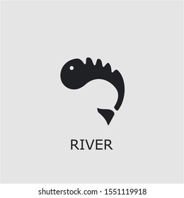 Professional vector river icon. River symbol that can be used for any platform and purpose. High quality river illustration.