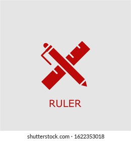 Professional vector ruler icon. Ruler symbol that can be used for any platform and purpose. High quality ruler illustration.