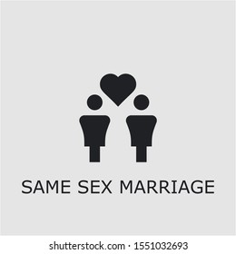 Professional vector same sex marriage icon. Same sex marriage symbol that can be used for any platform and purpose. High quality same sex marriage illustration.