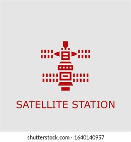 Professional vector satellite station icon. Satellite station symbol that can be used for any platform and purpose. High quality satellite station illustration.
