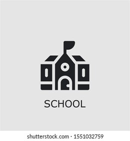 Professional vector school icon. School symbol that can be used for any platform and purpose. High quality school illustration.