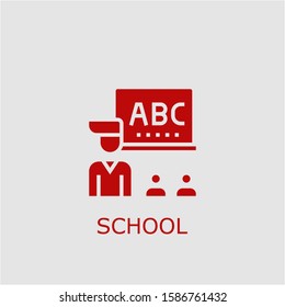 Professional vector school icon. School symbol that can be used for any platform and purpose. High quality school illustration.