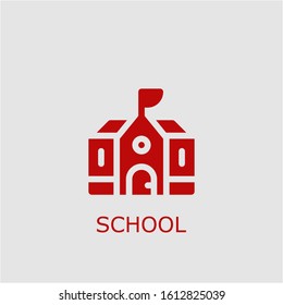 Professional vector school icon. School symbol that can be used for any platform and purpose. High quality school illustration.