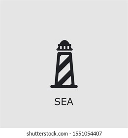 Professional vector sea icon. Sea symbol that can be used for any platform and purpose. High quality sea illustration.