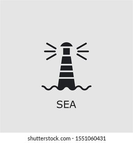 Professional vector sea icon. Sea symbol that can be used for any platform and purpose. High quality sea illustration.