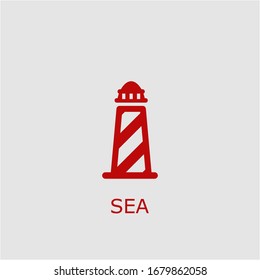 Professional vector sea icon. Sea symbol that can be used for any platform and purpose. High quality sea illustration.
