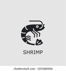 Professional vector shrimp icon. Shrimp symbol that can be used for any platform and purpose. High quality shrimp illustration.