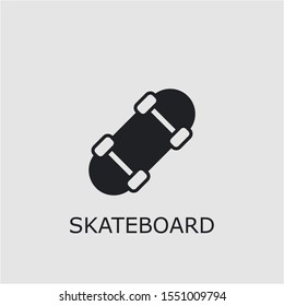 Professional vector skateboard icon. Skateboard symbol that can be used for any platform and purpose. High quality skateboard illustration.