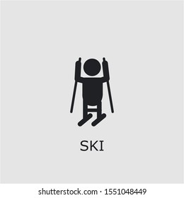 Professional vector ski icon. Ski symbol that can be used for any platform and purpose. High quality ski illustration.