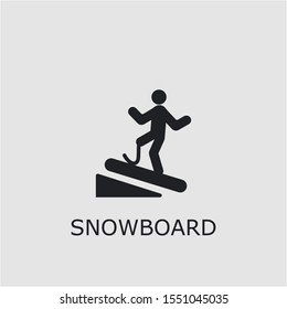Professional vector snowboard icon. Snowboard symbol that can be used for any platform and purpose. High quality snowboard illustration.