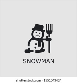 Professional vector snowman icon. Snowman symbol that can be used for any platform and purpose. High quality snowman illustration.