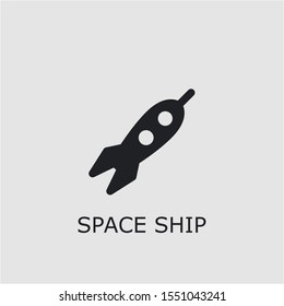 Professional vector space ship icon. Space ship symbol that can be used for any platform and purpose. High quality space ship illustration.