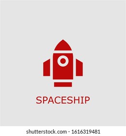 Professional vector spaceship icon. Spaceship symbol that can be used for any platform and purpose. High quality spaceship illustration.