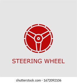 Icono del volante vectorial profesional. Símbolo del volante de dirección que puede utilizarse para cualquier plataforma y propósito. Ilustración del volante de alta calidad.