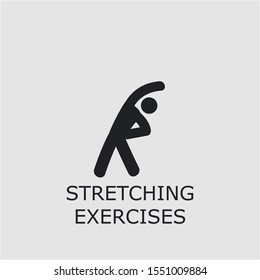 Professional vector stretching exercises icon. Stretching exercises symbol that can be used for any platform and purpose. High quality stretching exercises illustration.