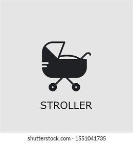 Professional vector stroller icon. Stroller symbol that can be used for any platform and purpose. High quality stroller illustration.