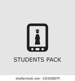 Professional vector students pack icon. Students pack symbol that can be used for any platform and purpose. High quality students pack illustration.