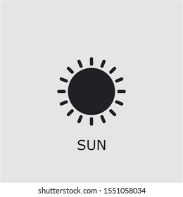 Professional vector sun icon. Sun symbol that can be used for any platform and purpose. High quality sun illustration.