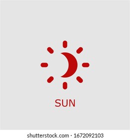 Icono de sol vectorial profesional. Símbolo Sun que se puede utilizar para cualquier plataforma y propósito. Ilustración solar de alta calidad.