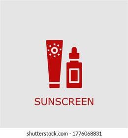 Professional vector sunscreen icon. Sunscreen symbol that can be used for any platform and purpose. High quality sunscreen illustration.