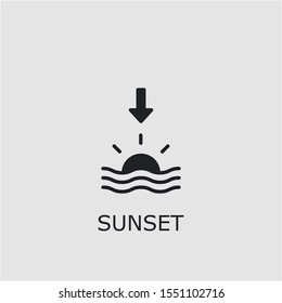 Professional vector sunset icon. Sunset symbol that can be used for any platform and purpose. High quality sunset illustration.