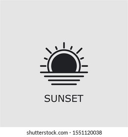 Professional vector sunset icon. Sunset symbol that can be used for any platform and purpose. High quality sunset illustration.