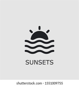 Professional vector sunsets icon. Sunsets symbol that can be used for any platform and purpose. High quality sunsets illustration.