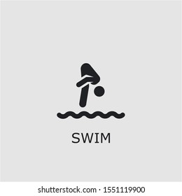 Professional vector swim icon. Swim symbol that can be used for any platform and purpose. High quality swim illustration.