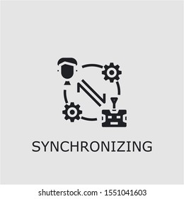 Professional vector synchronizing icon. Synchronizing symbol that can be used for any platform and purpose. High quality synchronizing illustration.