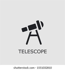Professional vector telescope icon. Telescope symbol that can be used for any platform and purpose. High quality telescope illustration.