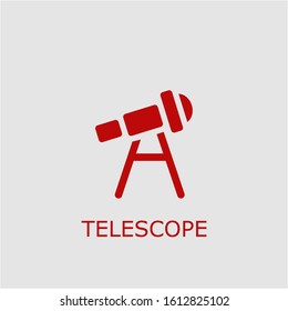 Professional vector telescope icon. Telescope symbol that can be used for any platform and purpose. High quality telescope illustration.