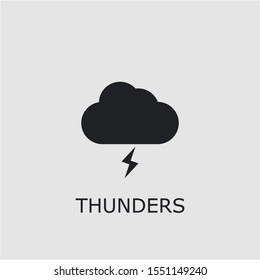 Professional vector thunders icon. Thunders symbol that can be used for any platform and purpose. High quality thunders illustration.