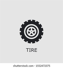 Professional vector tire icon. Tire symbol that can be used for any platform and purpose. High quality tire illustration.