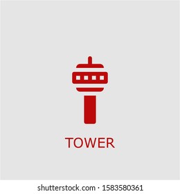 Professional vector tower icon. Tower symbol that can be used for any platform and purpose. High quality tower illustration.