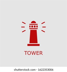 Professional vector tower icon. Tower symbol that can be used for any platform and purpose. High quality tower illustration.