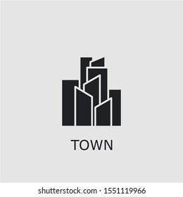 Professional vector town icon. Town symbol that can be used for any platform and purpose. High quality town illustration.