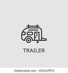 Professional vector trailer icon. Trailer symbol that can be used for any platform and purpose. High quality trailer illustration.