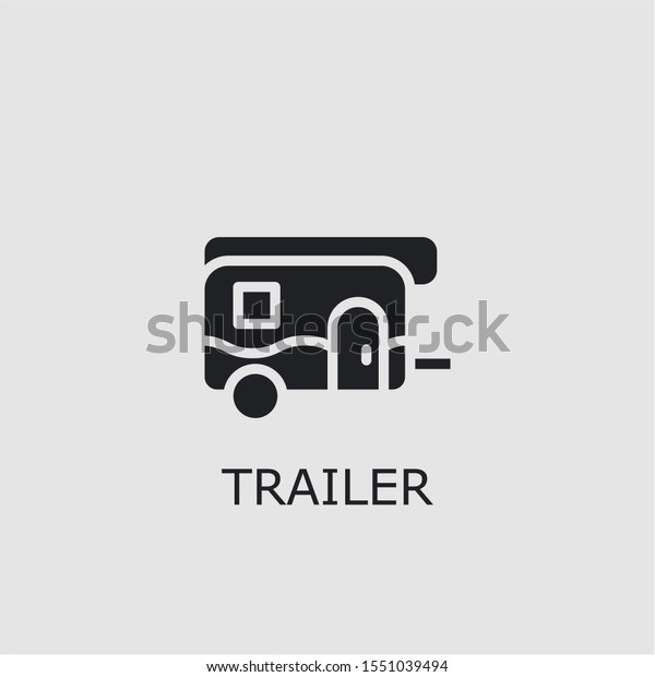 Professional vector trailer icon. Trailer\
symbol that can be used for any platform and purpose. High quality\
trailer\
illustration.