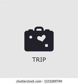 Professional vector trip icon. Trip symbol that can be used for any platform and purpose. High quality trip illustration.