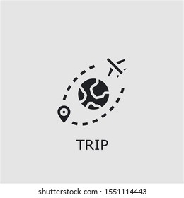 Professional vector trip icon. Trip symbol that can be used for any platform and purpose. High quality trip illustration.