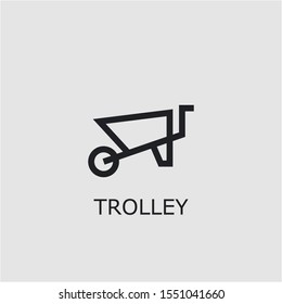 Professional vector trolley icon. Trolley symbol that can be used for any platform and purpose. High quality trolley illustration.