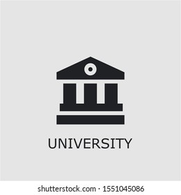 Professional vector university icon. University symbol that can be used for any platform and purpose. High quality university illustration.