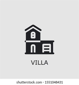 Professional vector villa icon. Villa symbol that can be used for any platform and purpose. High quality villa illustration.